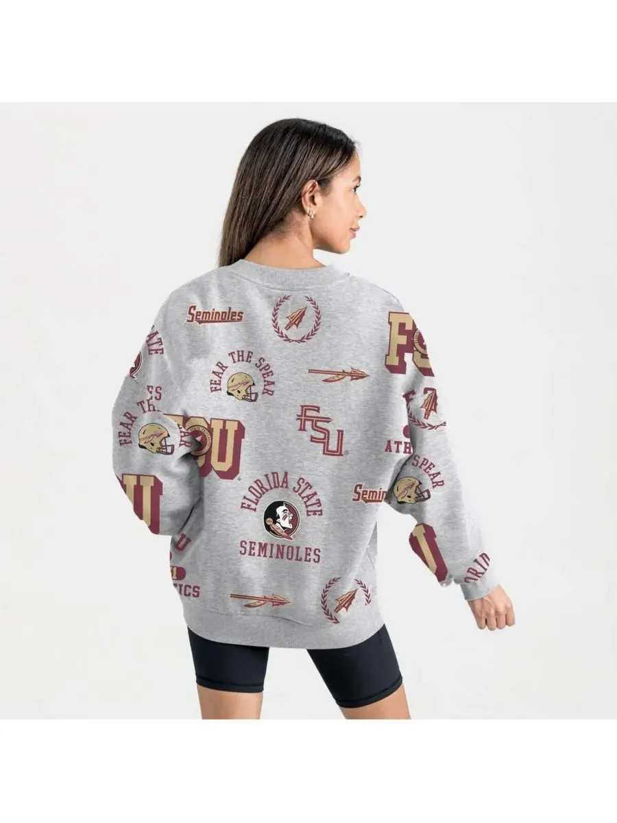 Gameday Couture Женская серая флисовая толстовка Florida State Seminoles Always on Repeat — изображение 4 из 4, серый