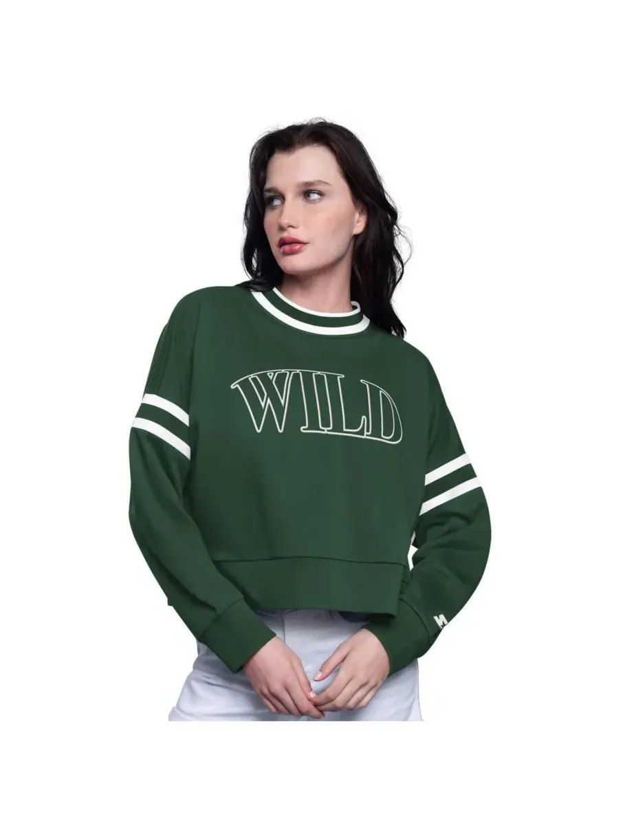 Starter Женская зеленая укороченная толстовка Minnesota Wild Power Play