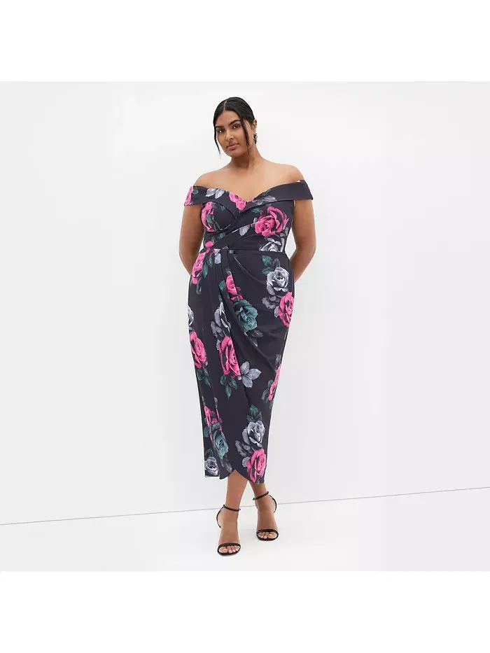 Платье с принтом Claire без рукавов plus size CITY CHIC — изображение 1 из 5