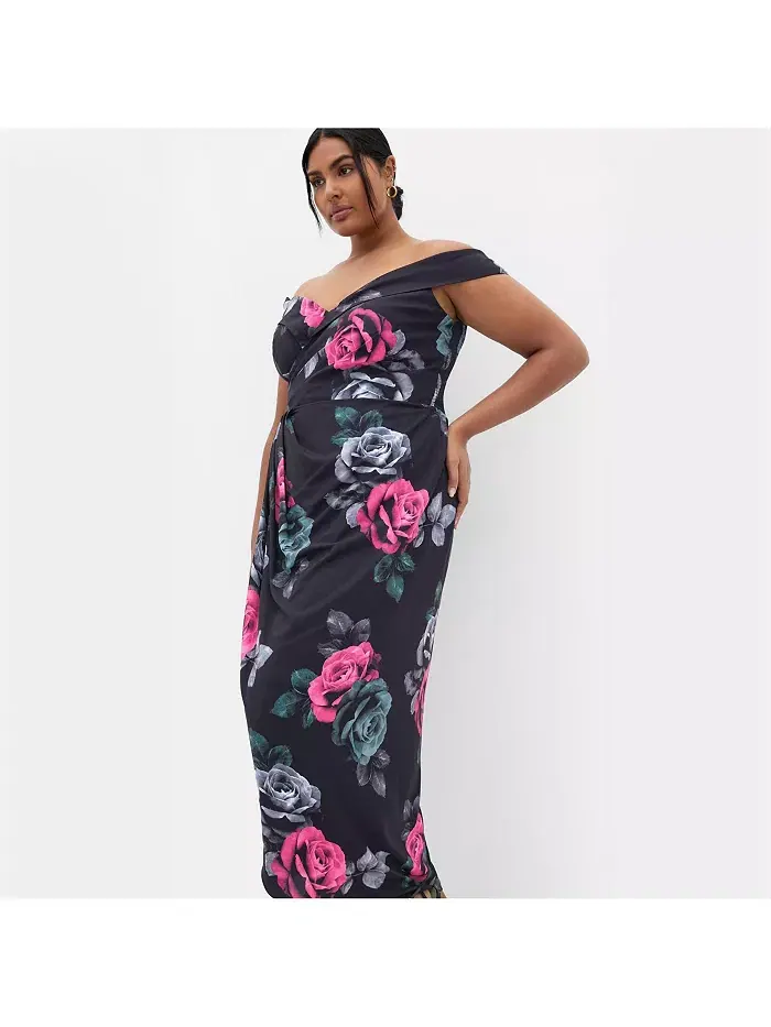 Платье с принтом Claire без рукавов plus size CITY CHIC — изображение 2 из 5