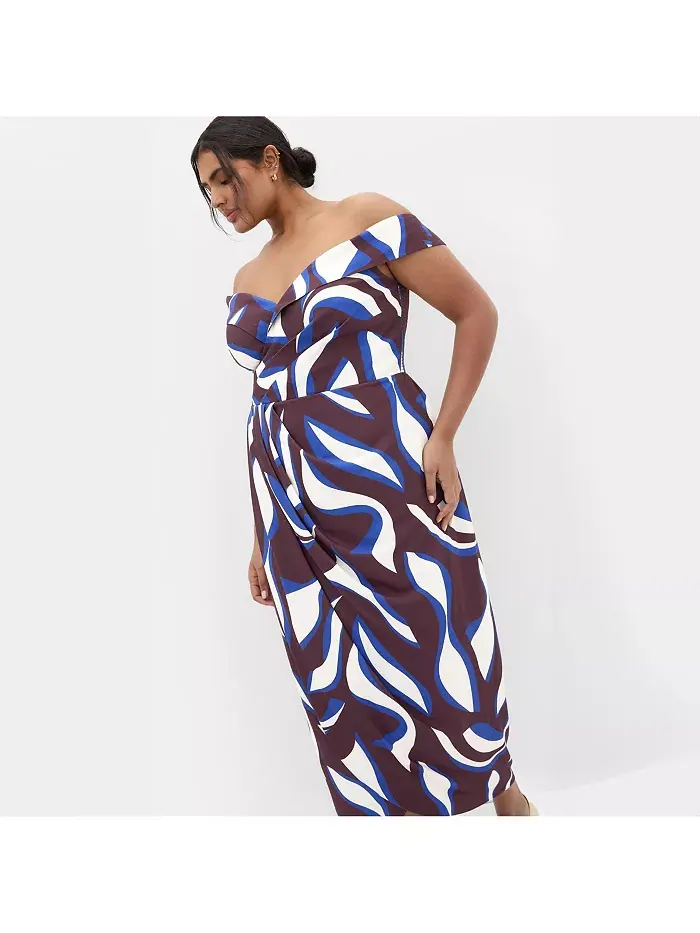 Платье с принтом Claire без рукавов plus size CITY CHIC — изображение 2 из 5