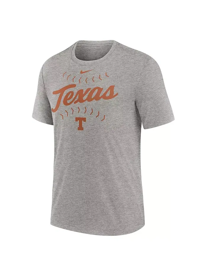 Мужская футболка Heather Gray Texas Longhorns Campus Local Tri-Blend Nike — изображение 3 из 3