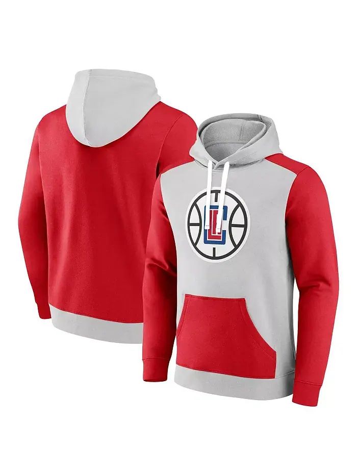 Мужская серая и красная толстовка LA Clippers Arctic с цветными блоками Fanatics — изображение 1 из 3