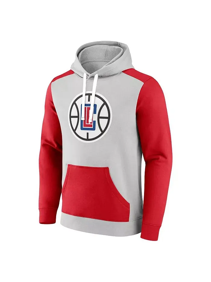 Мужская серая и красная толстовка LA Clippers Arctic с цветными блоками Fanatics — изображение 2 из 3