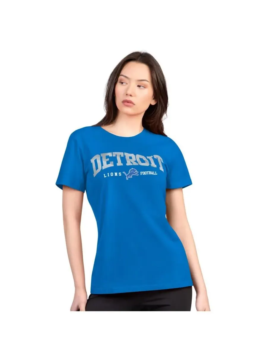 G-III 4Her by Carl Banks Женская синяя легкая футболка Detroit Lions Super-Slim Winning Crew — изображение 1 из 2, синий