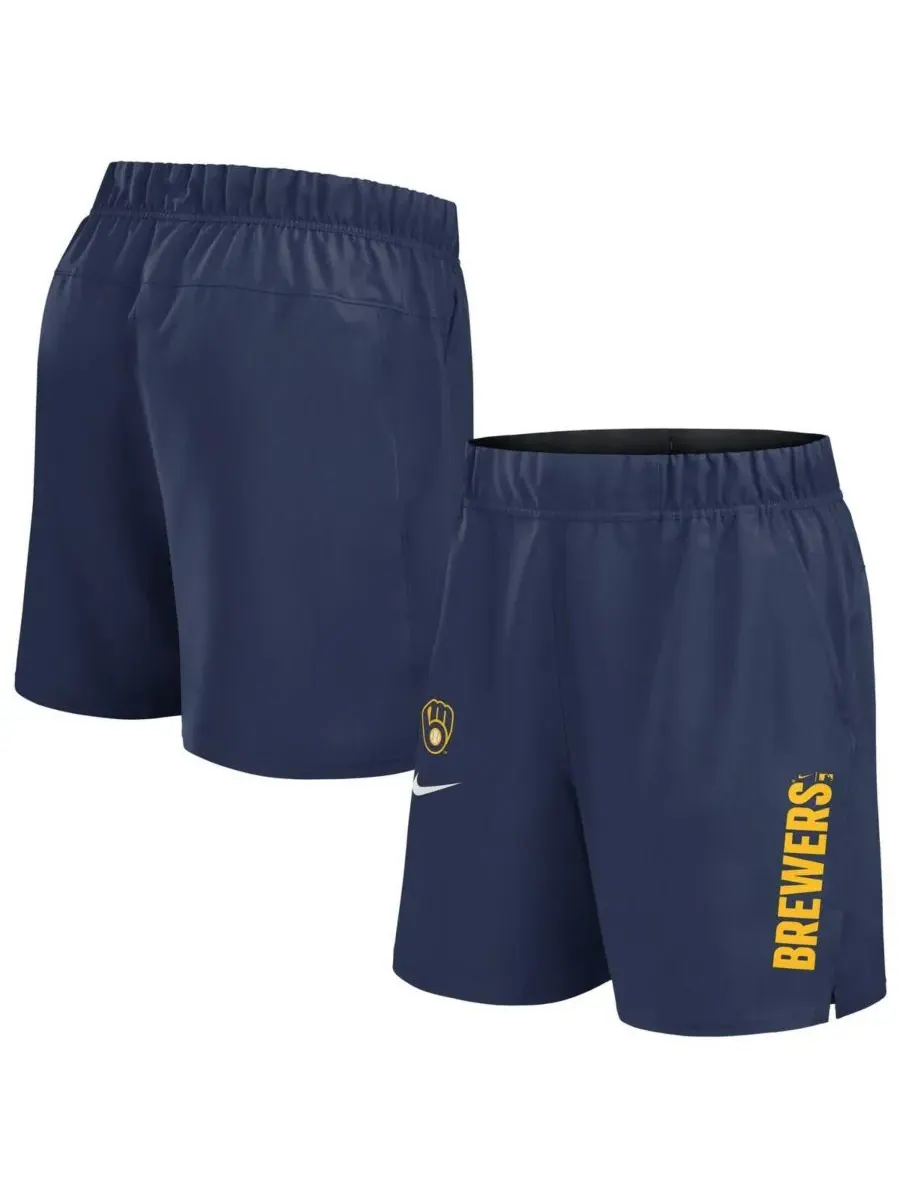 Nike Мужские темно-синие шорты Milwaukee Brewers Woven Victory Performance Shorts — изображение 1 из 3, темно-синий