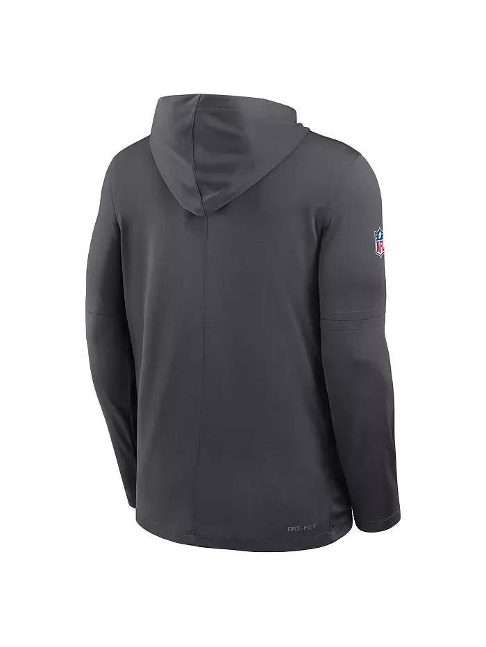 Мужская антрацитовая футболка с капюшоном с длинным рукавом Dallas Cowboys Sideline Pure — изображение 2 из 3