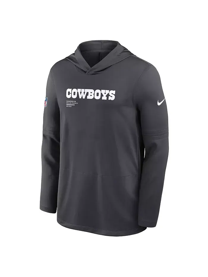 Мужская антрацитовая футболка с капюшоном с длинным рукавом Dallas Cowboys Sideline Pure — изображение 3 из 3