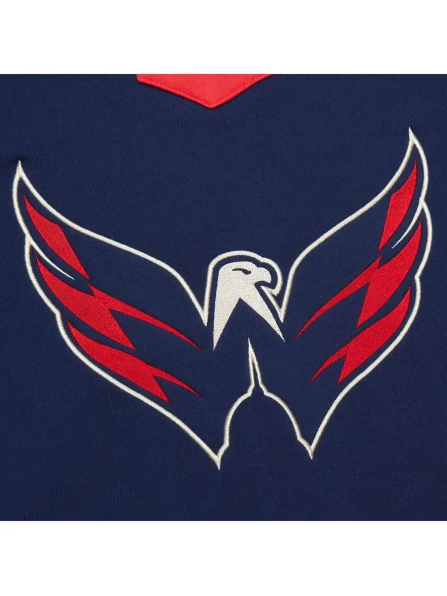 Mitchell & Ness Мужская темно-синяя толстовка Washington Capitals Heritage на шнуровке — изображение 2 из 5, темно-синий