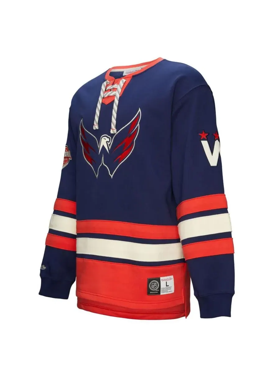 Mitchell & Ness Мужская темно-синяя толстовка Washington Capitals Heritage на шнуровке — изображение 5 из 5, темно-синий