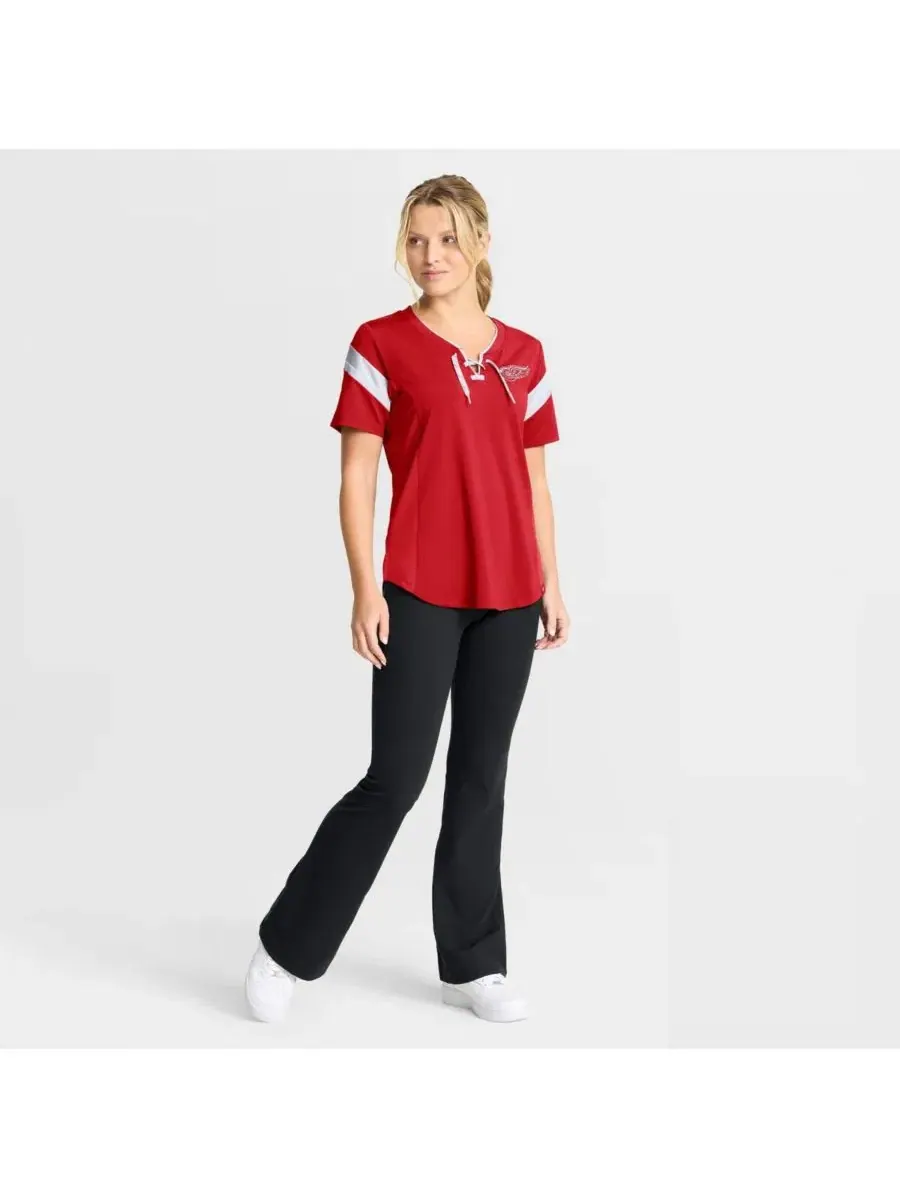 Женская красная футболка Detroit Red Wings Offside Athena Fanatics — изображение 3 из 4, красный