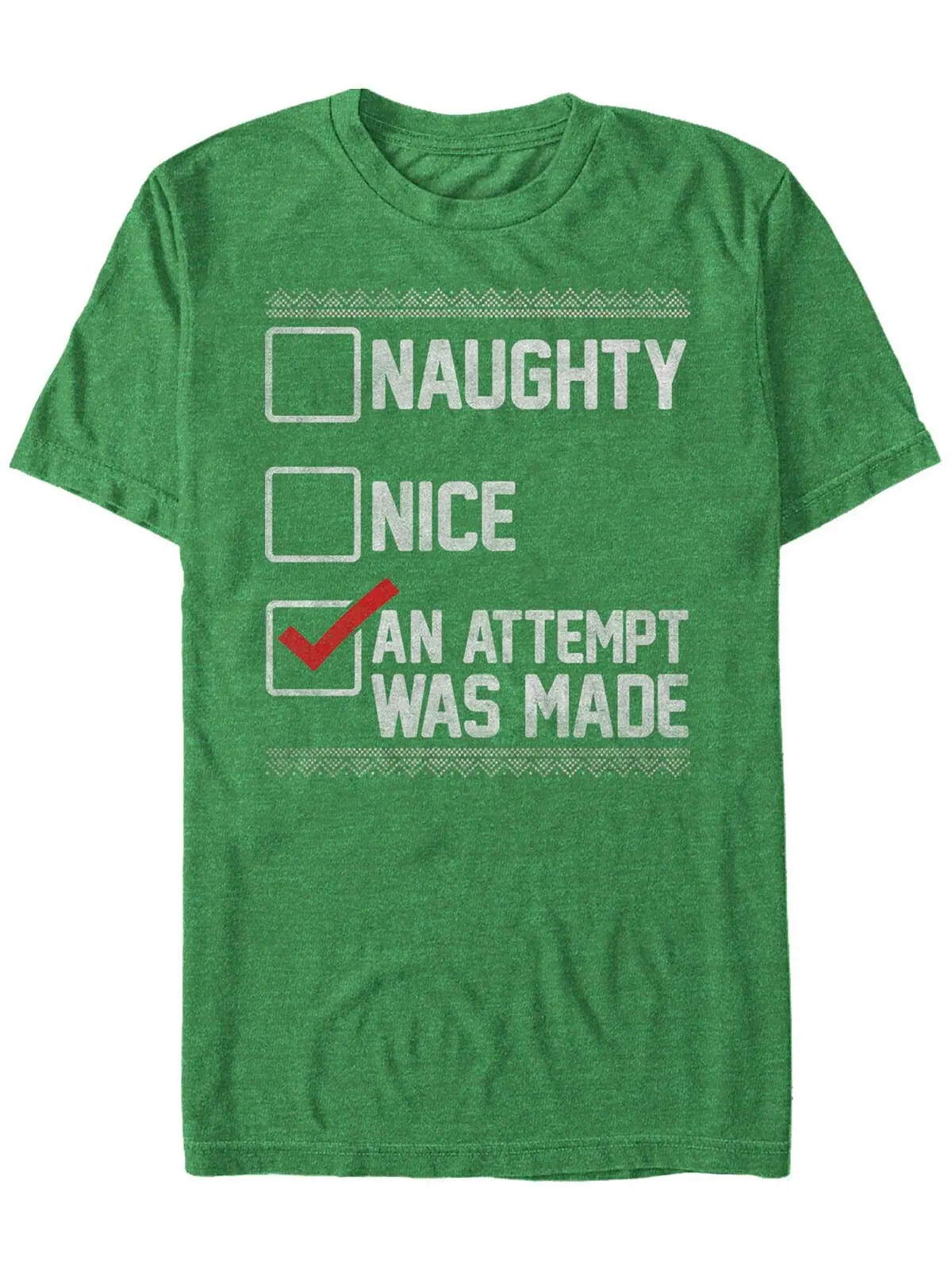 Мужская рождественская футболка с коротким рукавом naughty nice humor Fifth Sun — изображение 1 из 1, изумруд