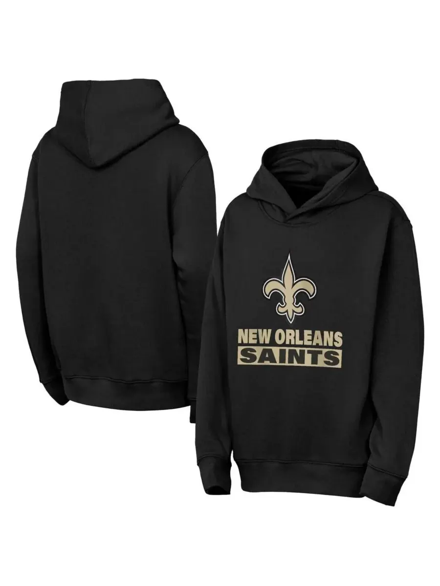 Outerstuff Толстовка Big Boys and Girls Black New Orleans Saints Back to Basics — изображение 1 из 3, черный