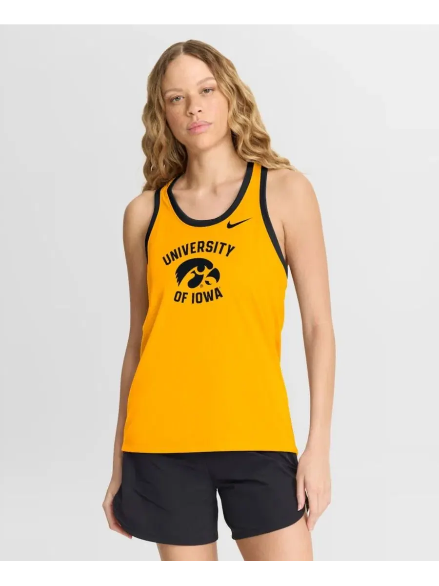 Женский топ-безрукавка с принтом Uni Name Tri-Blend Dri-FIT Nike — изображение 1 из 3, золото