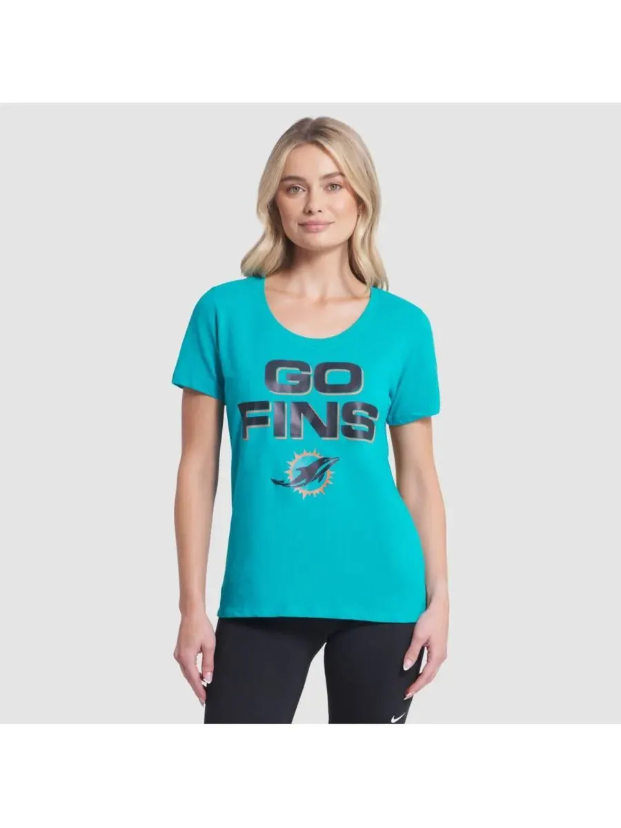 Nike Женская футболка Turbo Green Miami Dolphins 2025 Rivalries Collection Slub Dri-FIT — изображение 1 из 4, голубой