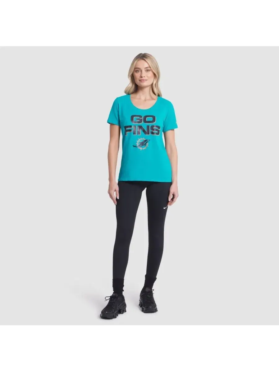 Nike Женская футболка Turbo Green Miami Dolphins 2025 Rivalries Collection Slub Dri-FIT — изображение 3 из 4, голубой