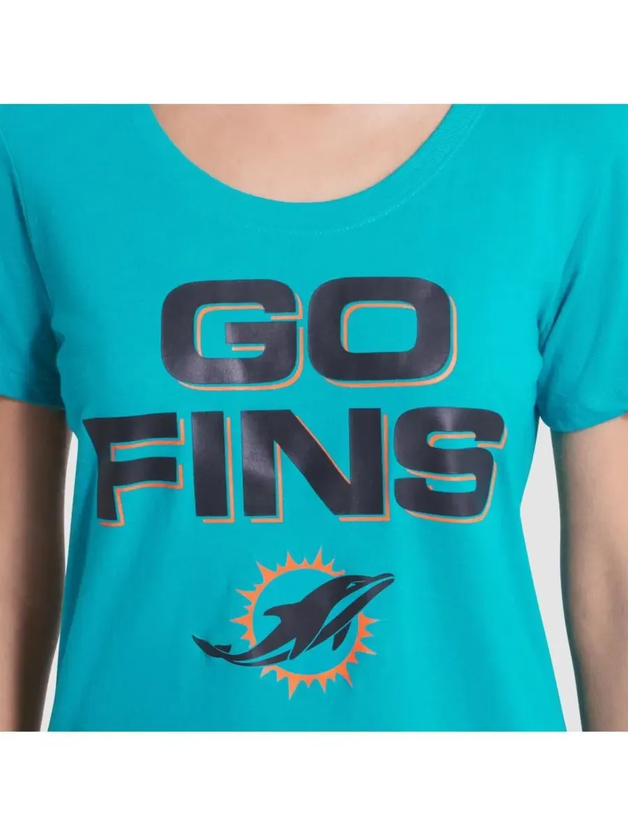 Nike Женская футболка Turbo Green Miami Dolphins 2025 Rivalries Collection Slub Dri-FIT — изображение 4 из 4, голубой