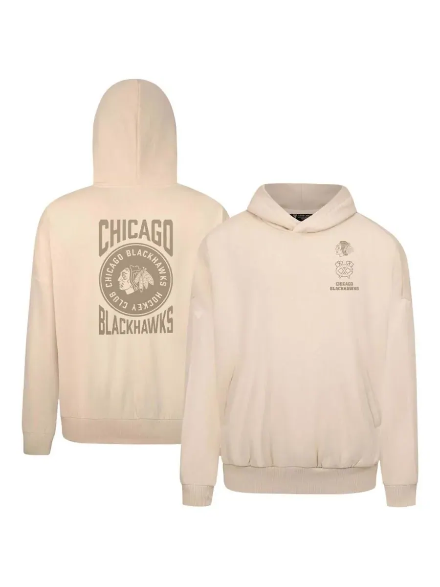 LevelWear Мужская кремовая толстовка с капюшоном Chicago Blackhawks Contact Stamp