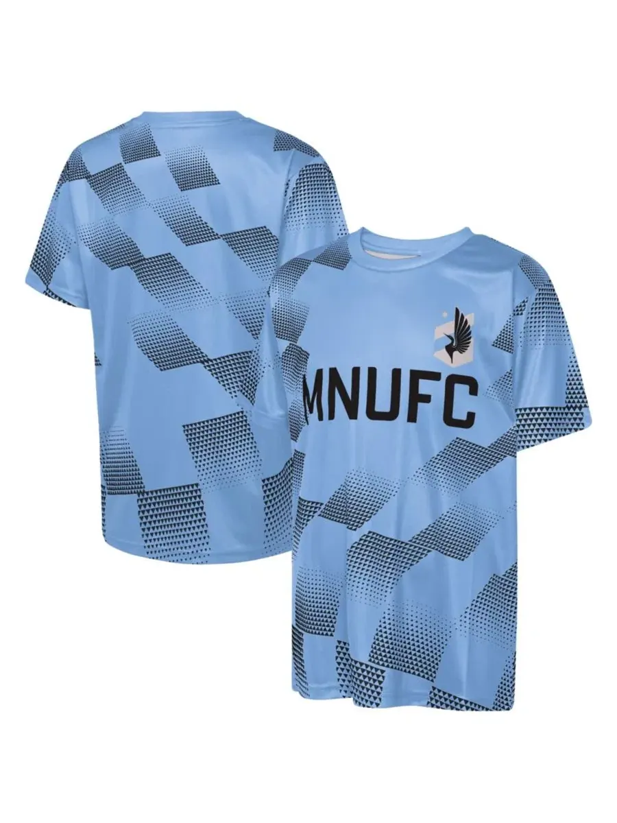 Футболка с коротким рукавом с принтом Minnesota United FC Sheer Thrill Outerstuff — изображение 1 из 3, светлый синий