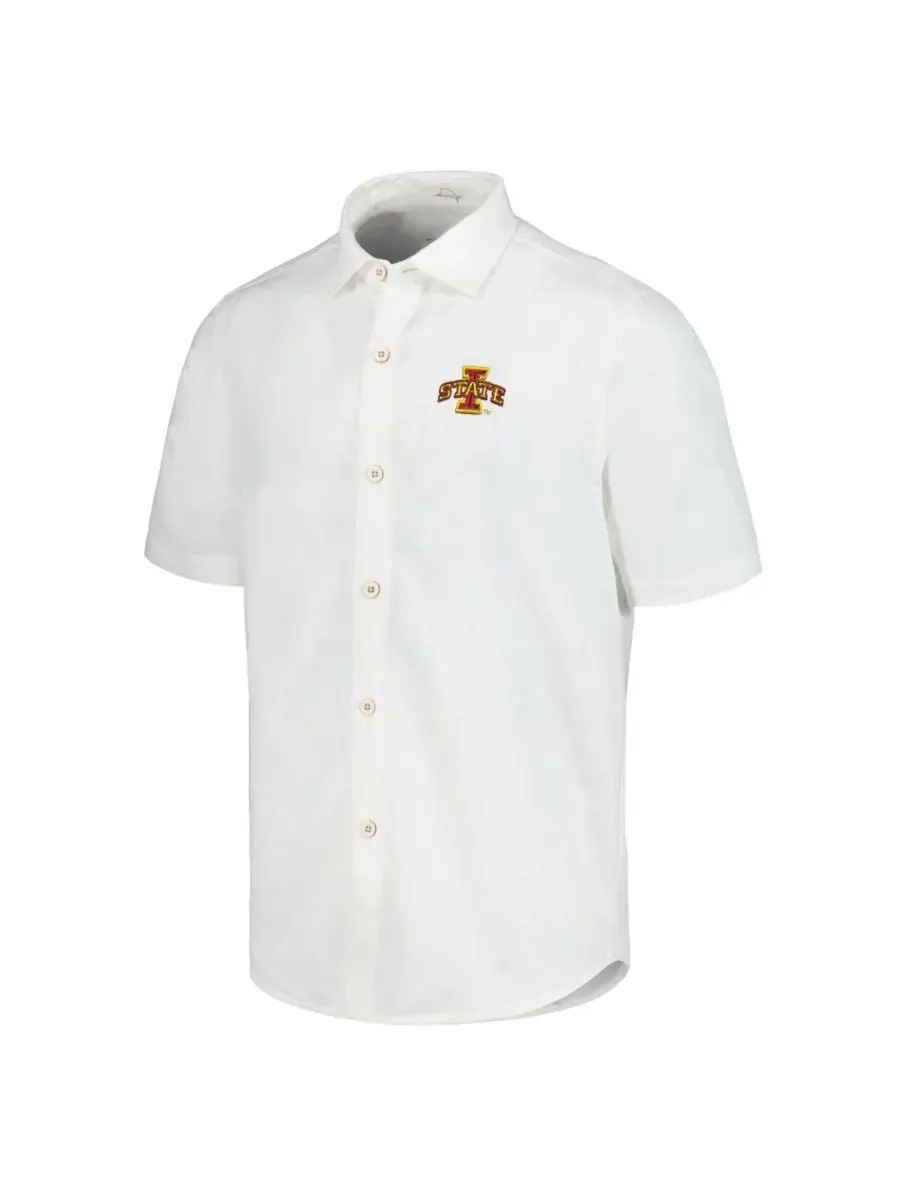 Tommy Bahama Мужская белая рубашка на пуговицах с символикой команды Iowa State Cyclones из — изображение 2 из 3, белый