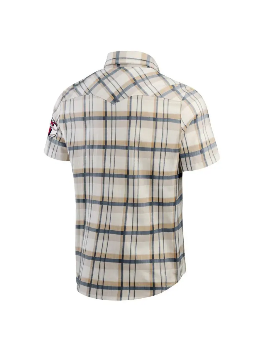Fanatics Мужская рубашка Darius Rucker Collection в клетку Cleveland Guardians темно-синего цвета с — изображение 3 из 3