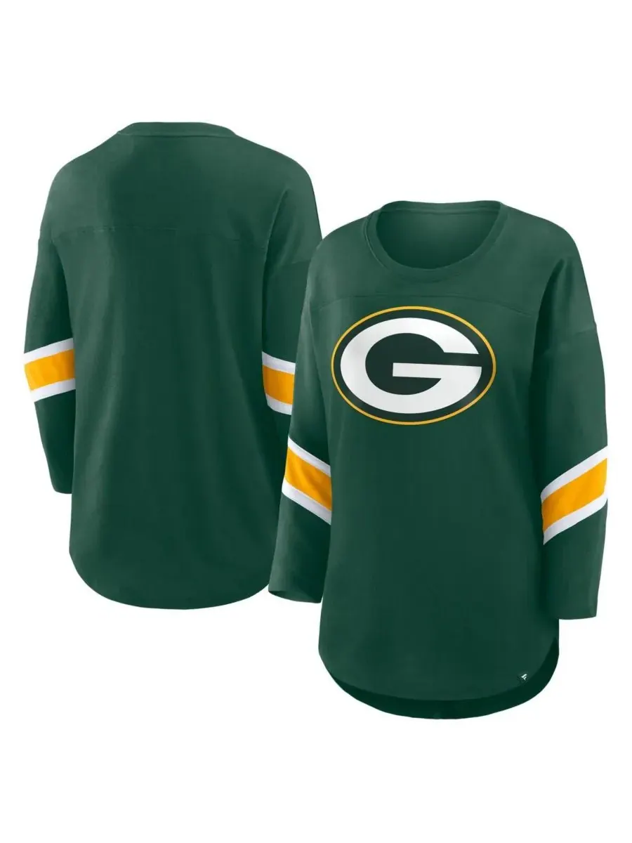 Fanatics Женская футболка Green Bay Packers Redzone с рукавами 3/4 — изображение 1 из 3, зеленый