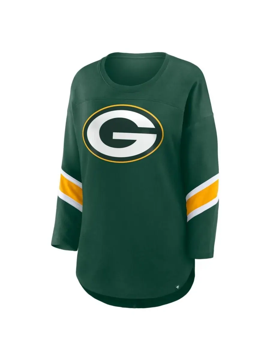 Fanatics Женская футболка Green Bay Packers Redzone с рукавами 3/4 — изображение 3 из 3, зеленый