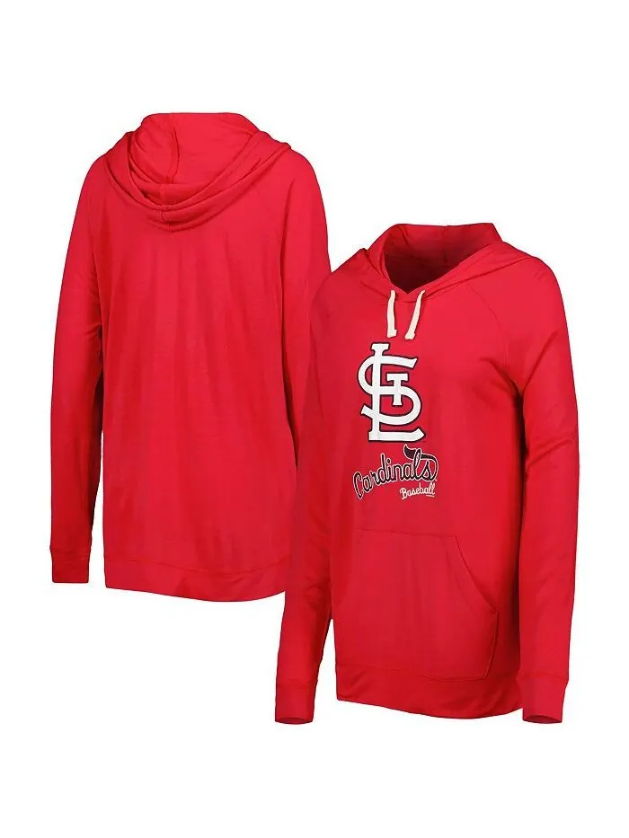 Женский красный пуловер с капюшоном St. Louis Cardinals перед игрой реглан Touch