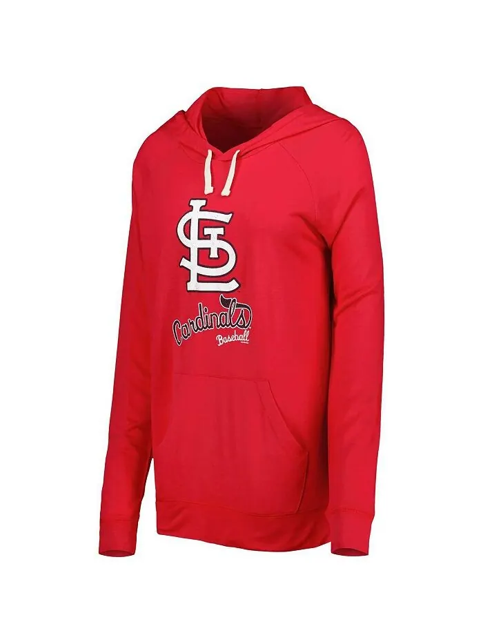 Женский красный пуловер с капюшоном St. Louis Cardinals перед игрой реглан Touch — изображение 2 из 3