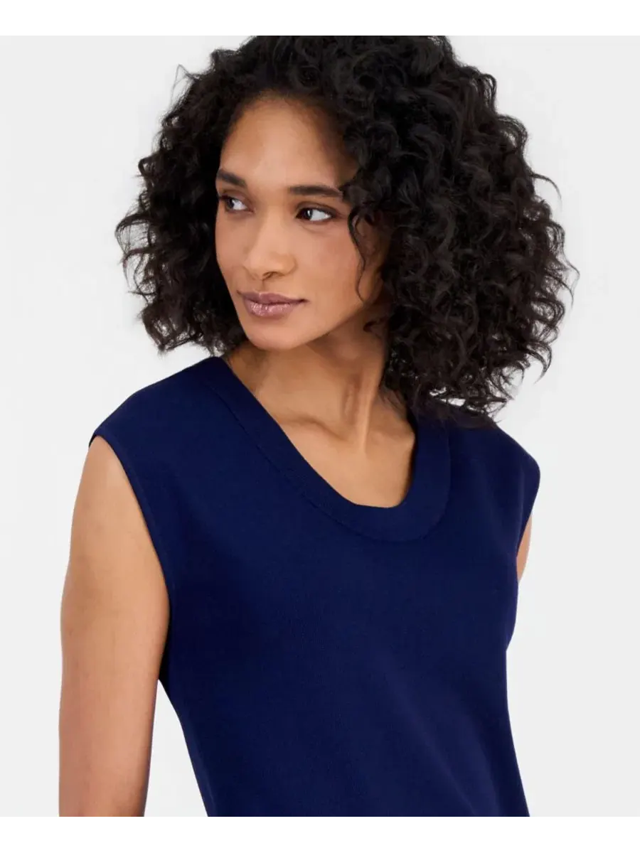 Женский топ без рукавов с круглым V-образным вырезом Anne Klein, Distant Mountain — изображение 3 из 3