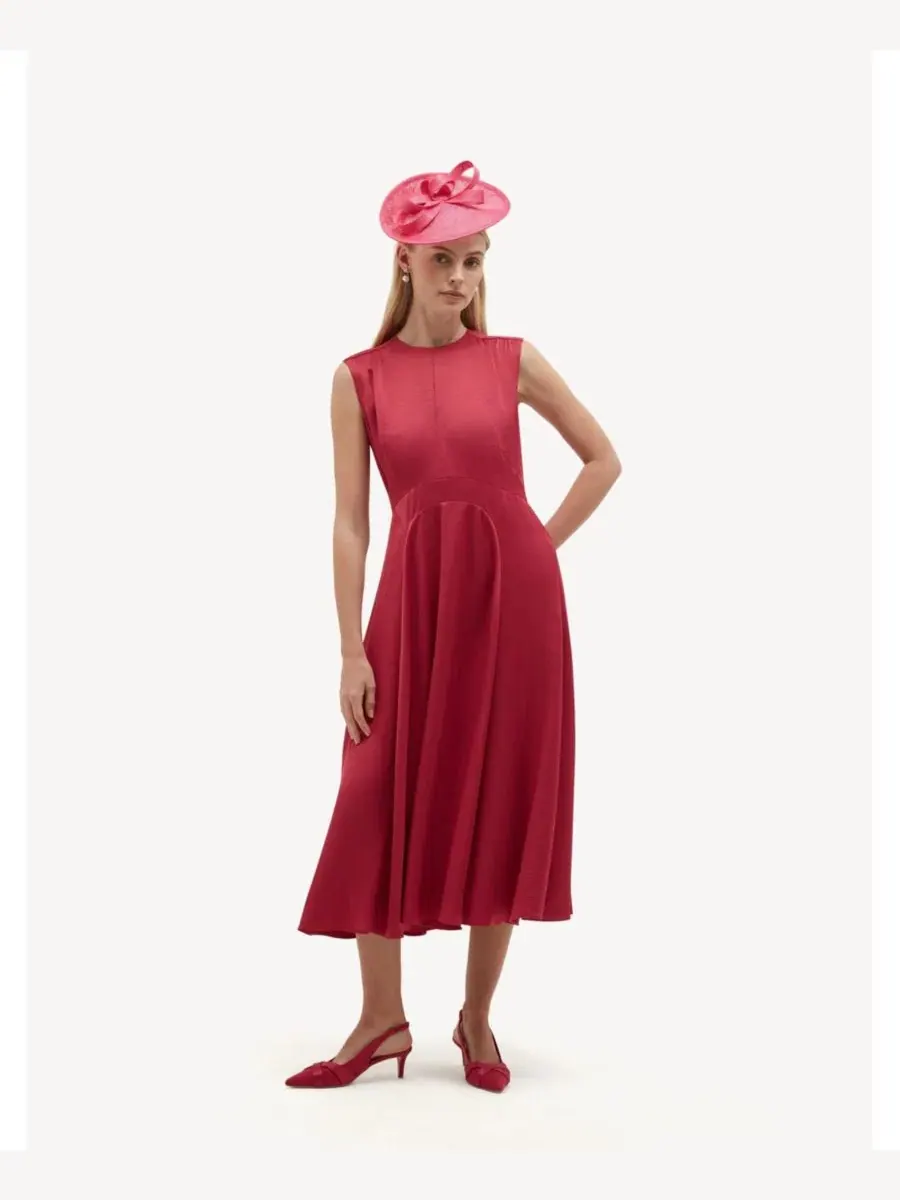 Платье миди без рукавов Isobel Midi Hobbs London, Mulberrypink — изображение 1 из 5