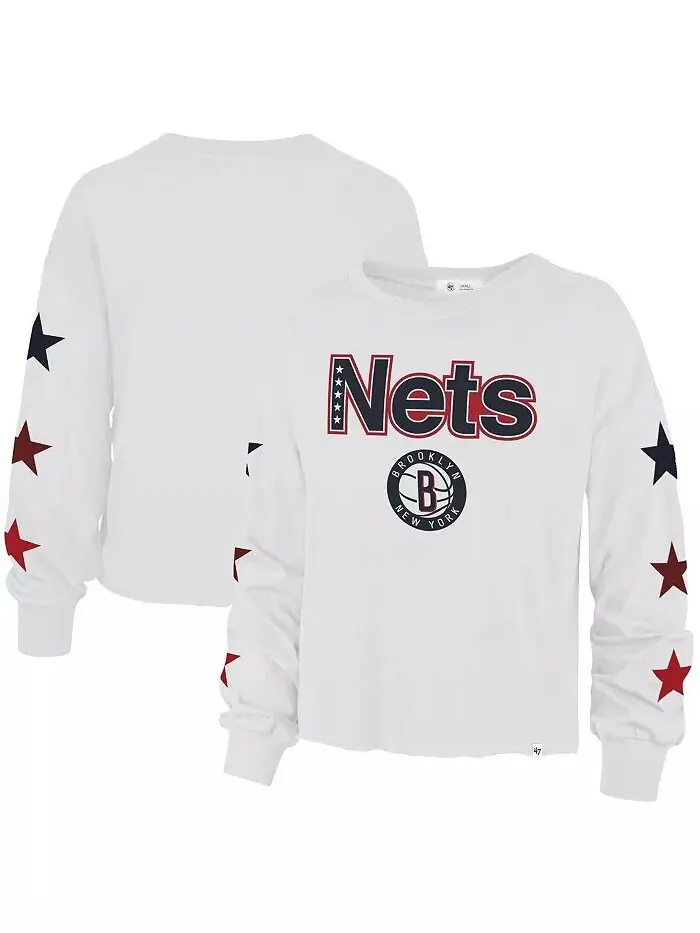 Женская белая футболка Brooklyn Nets 2021/22 City Edition Call Up Parkway '47 с длинным рукавом '47 — изображение 1 из 3