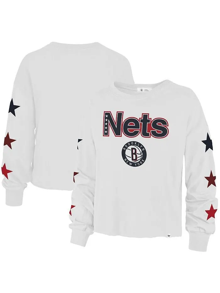 Женская белая футболка Brooklyn Nets 2021/22 City Edition Call Up Parkway '47 с длинным рукавом '47 — изображение 1 из 3