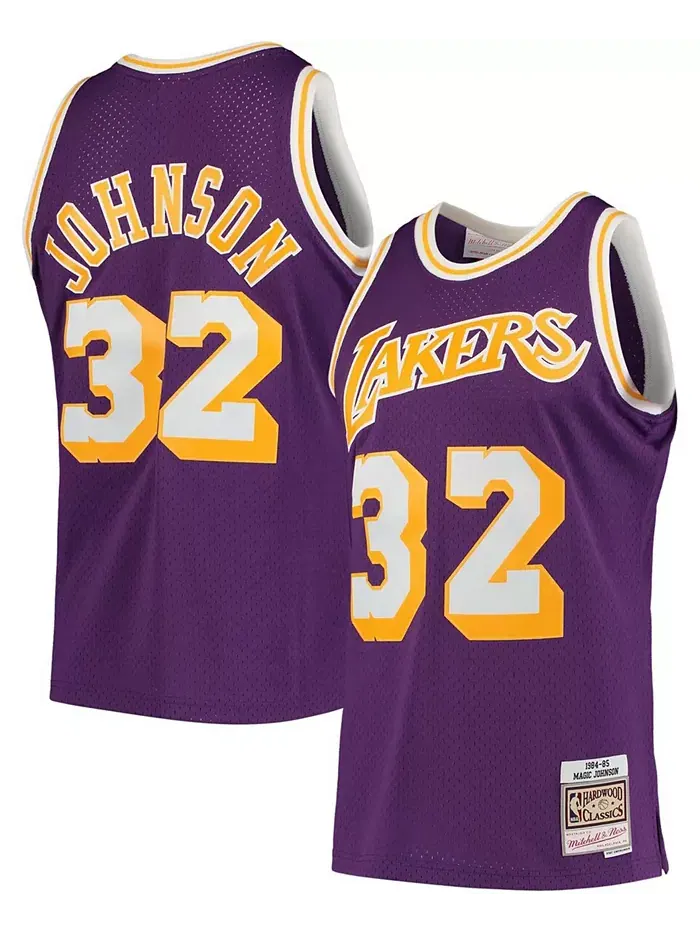 Мужская баскетбольная майка Magic Johnson Los Angeles Lakers 1984-85 Hardwood Classics Swingman в — изображение 1 из 3