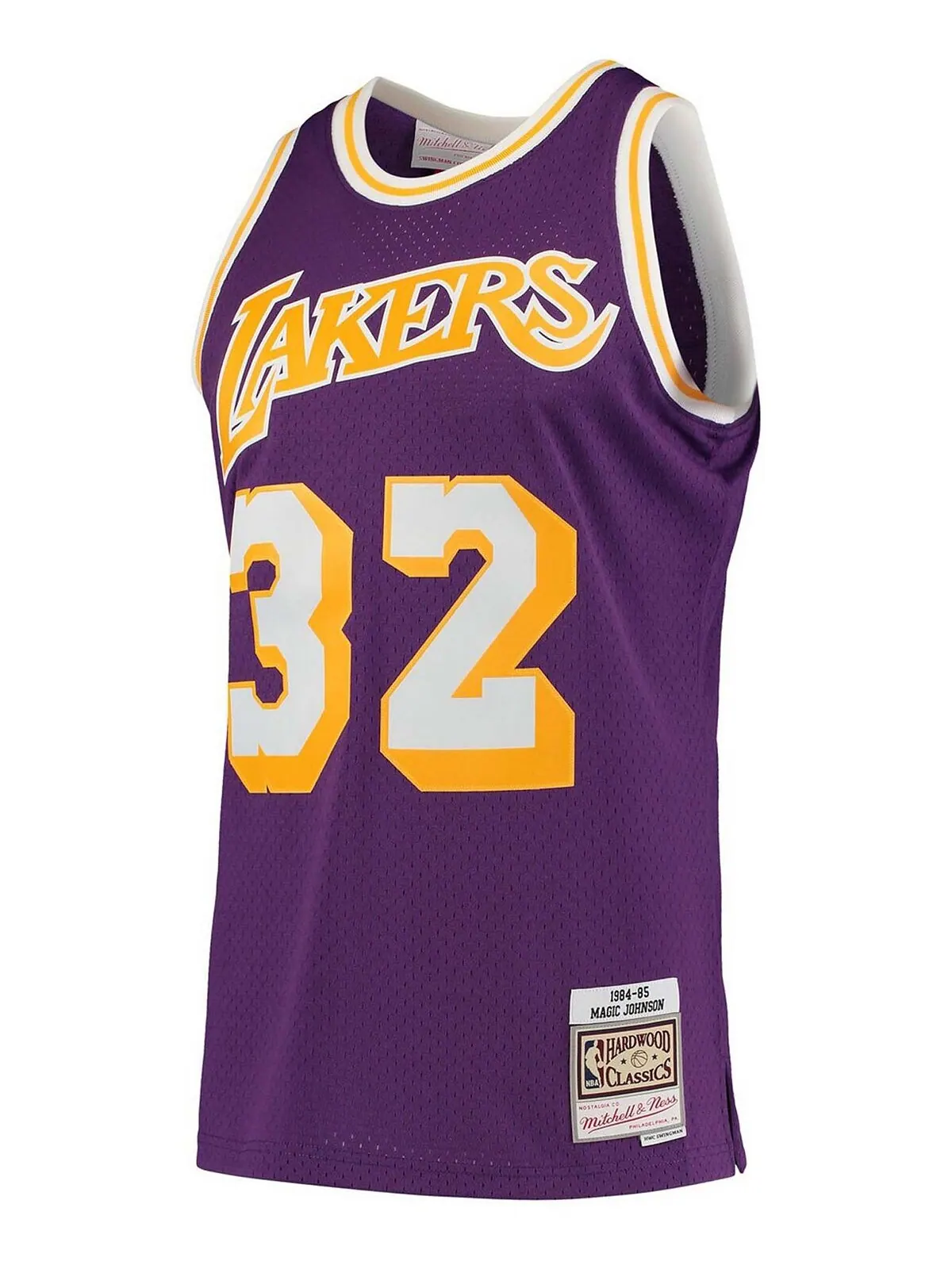 Мужская футболка magic johnson purple los angeles lakers 1984-85 hardwood classics swingman player — изображение 2 из 3
