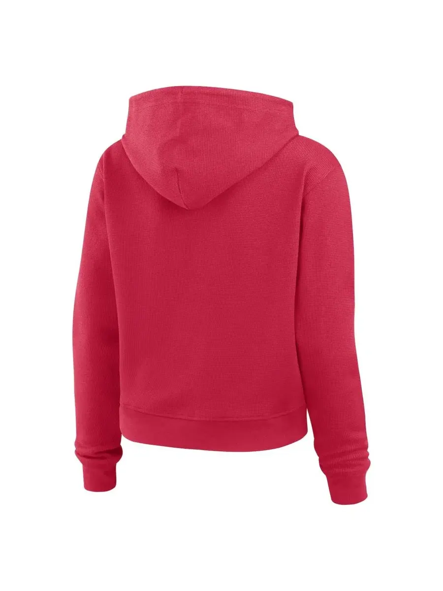 Женская футерная кофта-худи с капюшоном Waffle Hoodie Pullover WEAR by Erin Andrews — изображение 3 из 4, красный