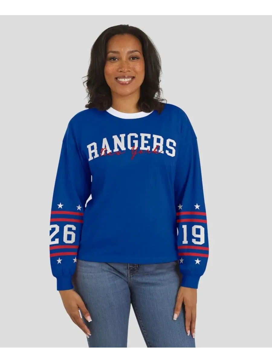 Футболка с длинным рукавом с принтом New York Rangers WEAR by Erin Andrews — изображение 4 из 5, синий