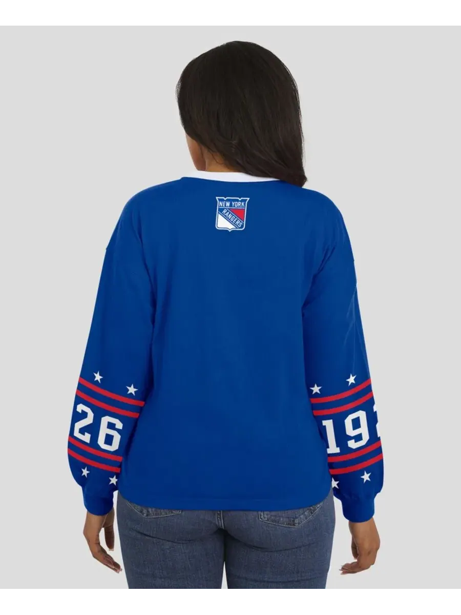 Футболка с длинным рукавом с принтом New York Rangers WEAR by Erin Andrews — изображение 5 из 5, синий