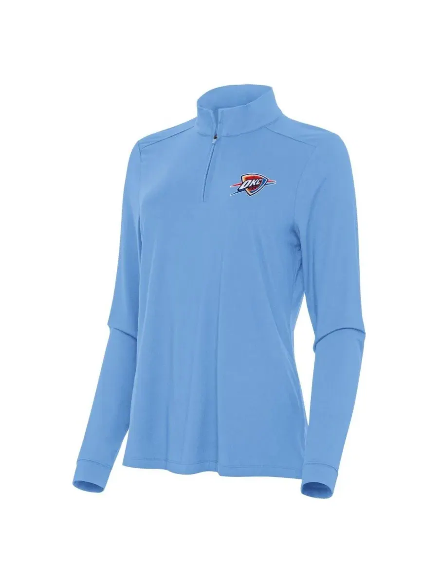 Женская куртка-четверть с принтом Oklahoma City Thunder Intent Quarter-Zip — изображение 1 из 1, светлый синий