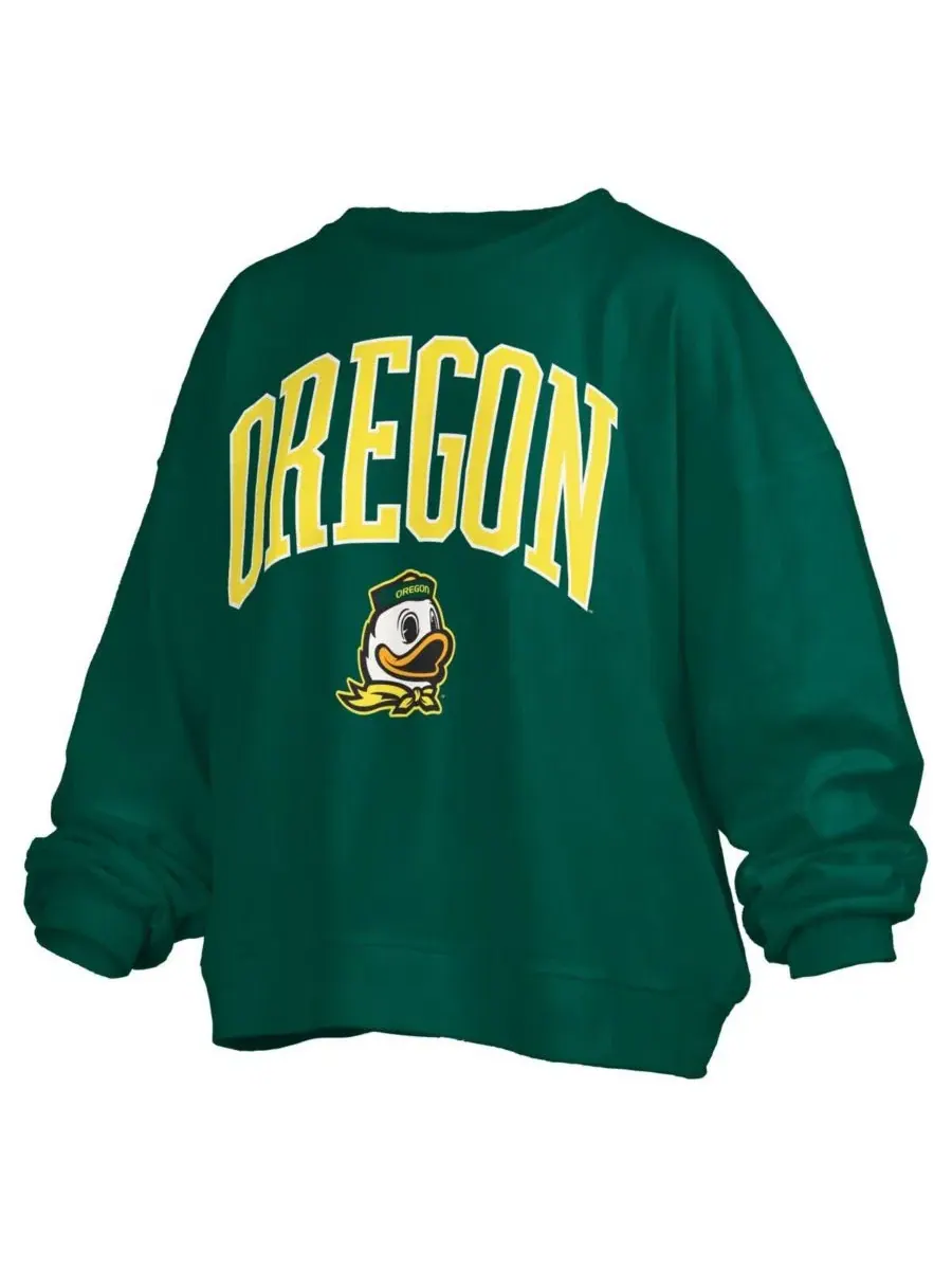 Свитшот оверсайз с логотипом Oregon Ducks Janise Arch Over Logo Pressbox — изображение 2 из 3, зеленый