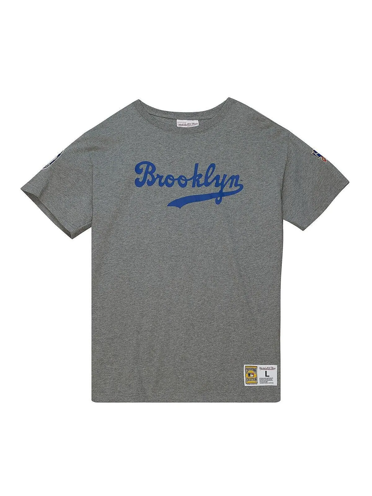 Мужская серая футболка Jackie Robinson Brooklyn Dodgers Cooperstown Collection Legends Mitchell & — изображение 2 из 3, серый