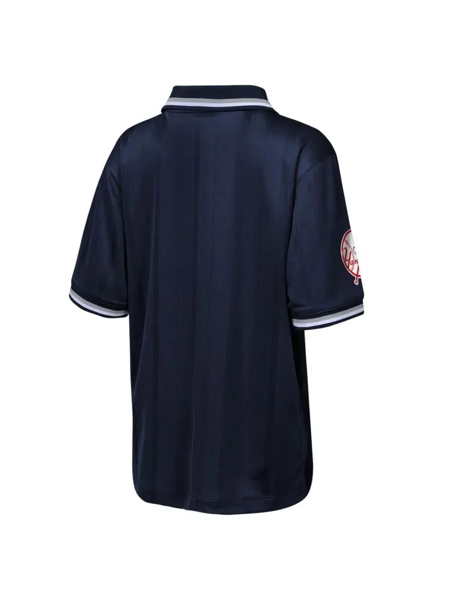 Футболка-поло с принтом New York Yankees Y2 Tech Stadium Fashion Collar Outerstuff — изображение 3 из 3, темно-синий
