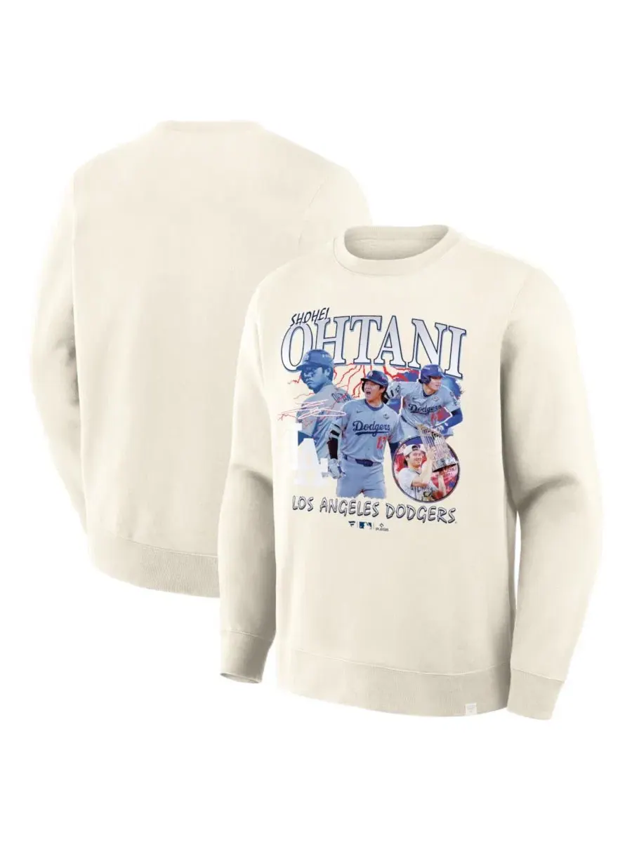 Толстовка с принтом Shohei Ohtani Montage Legacy Fanatics — изображение 1 из 3, бежевый