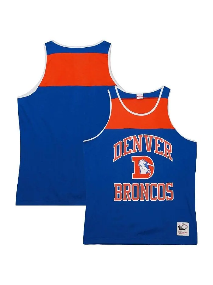 Мужская майка Royal and Orange Denver Broncos Gridiron Classics Heritage с цветными блоками — изображение 1 из 2, оранжевый