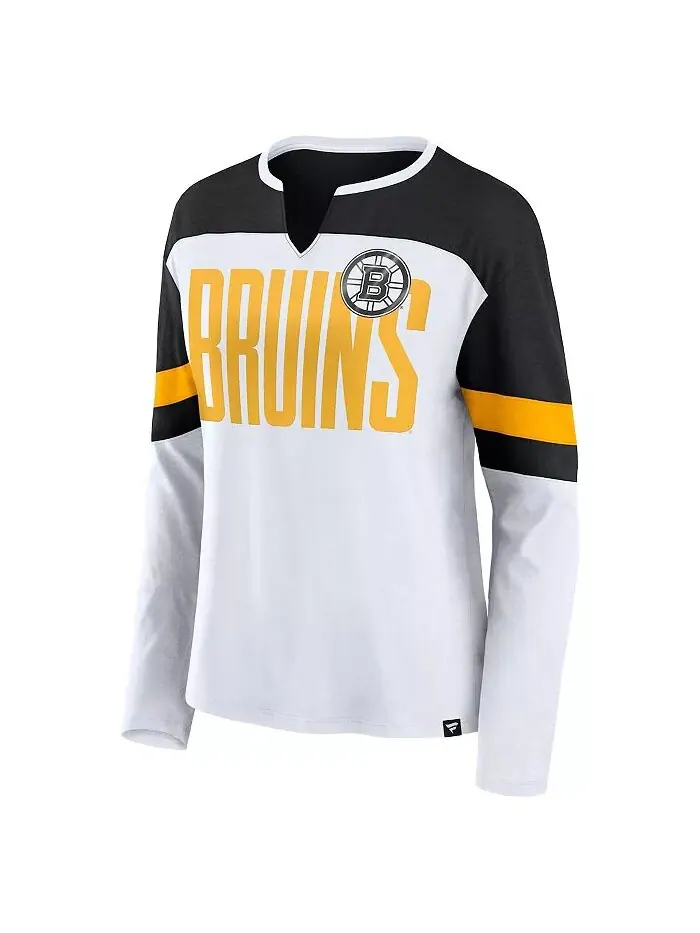 Женская белая футболка Boston Bruins Frozen с длинным рукавом и вырезом под горло Fanatics — изображение 2 из 3