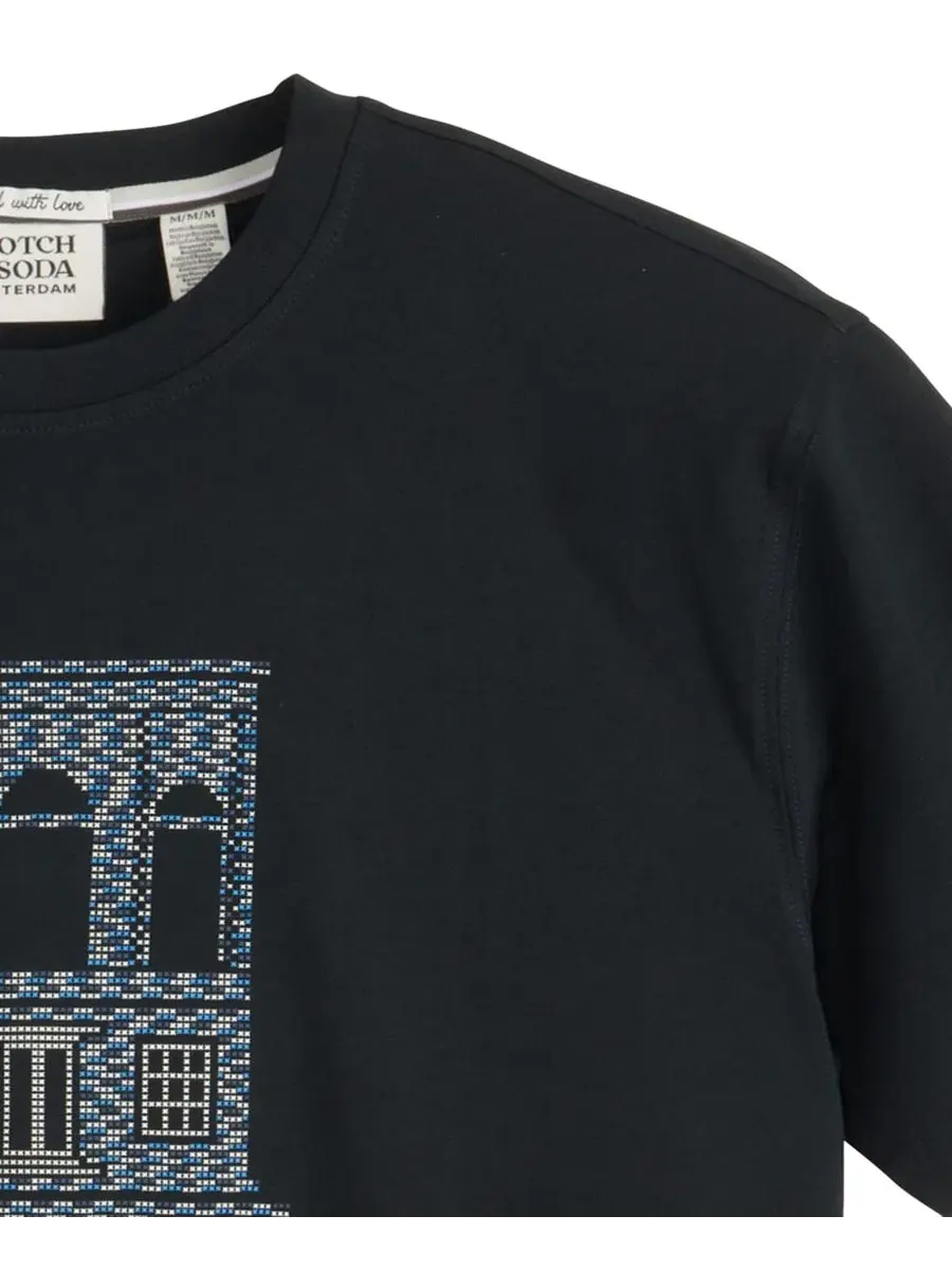 Футболка с графическим принтом, короткий рукав, Woven Logo SCOTCH & SODA, Meteroite — изображение 3 из 3