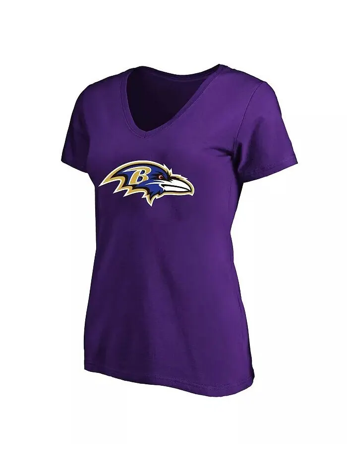 Женская футболка Derrick Henry Purple Baltimore Ravens размера плюс с именем и номером и V-образным — изображение 3 из 3