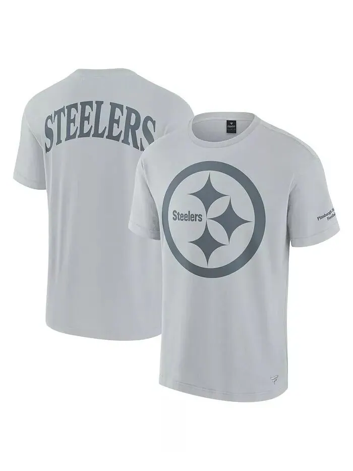 Мужская и женская серая футболка Pittsburgh Steelers Elements Iconic Tri-blend Fanatics — изображение 1 из 3