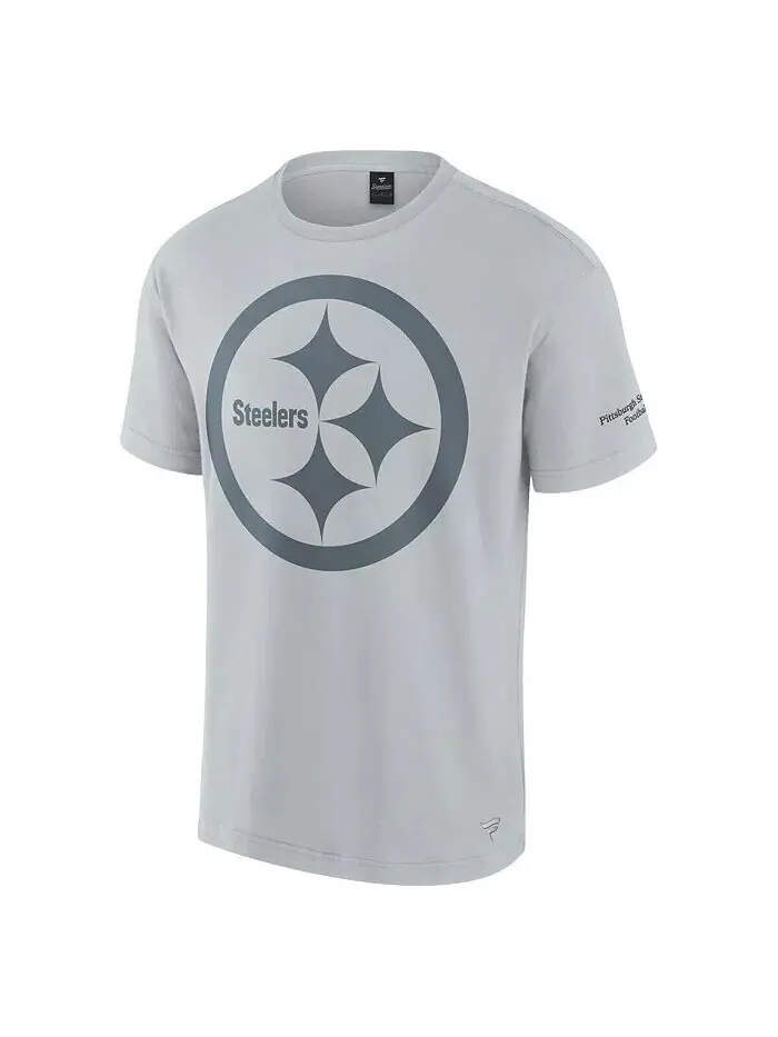 Мужская и женская серая футболка Pittsburgh Steelers Elements Iconic Tri-blend Fanatics — изображение 2 из 3