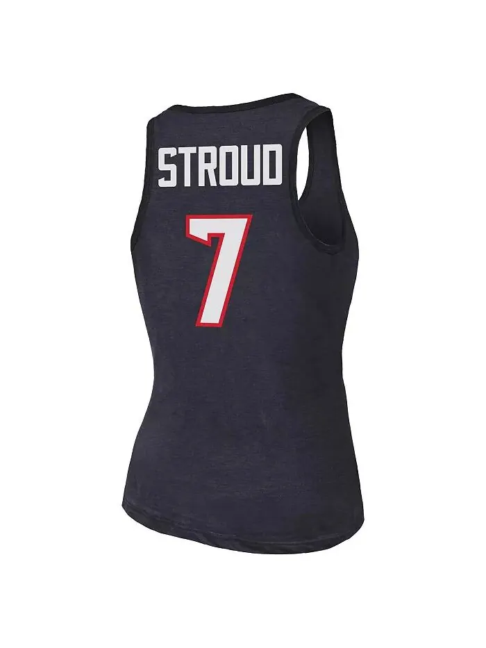 Женская майка CJ Stroud Navy Houston Texans с именем и номером Tri-Blend Majestic — изображение 3 из 3